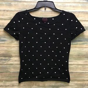 Black & White Polka Dot Knit Tee